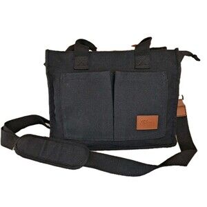 Tote Bag Large Black Tote with Zipper & Compartments